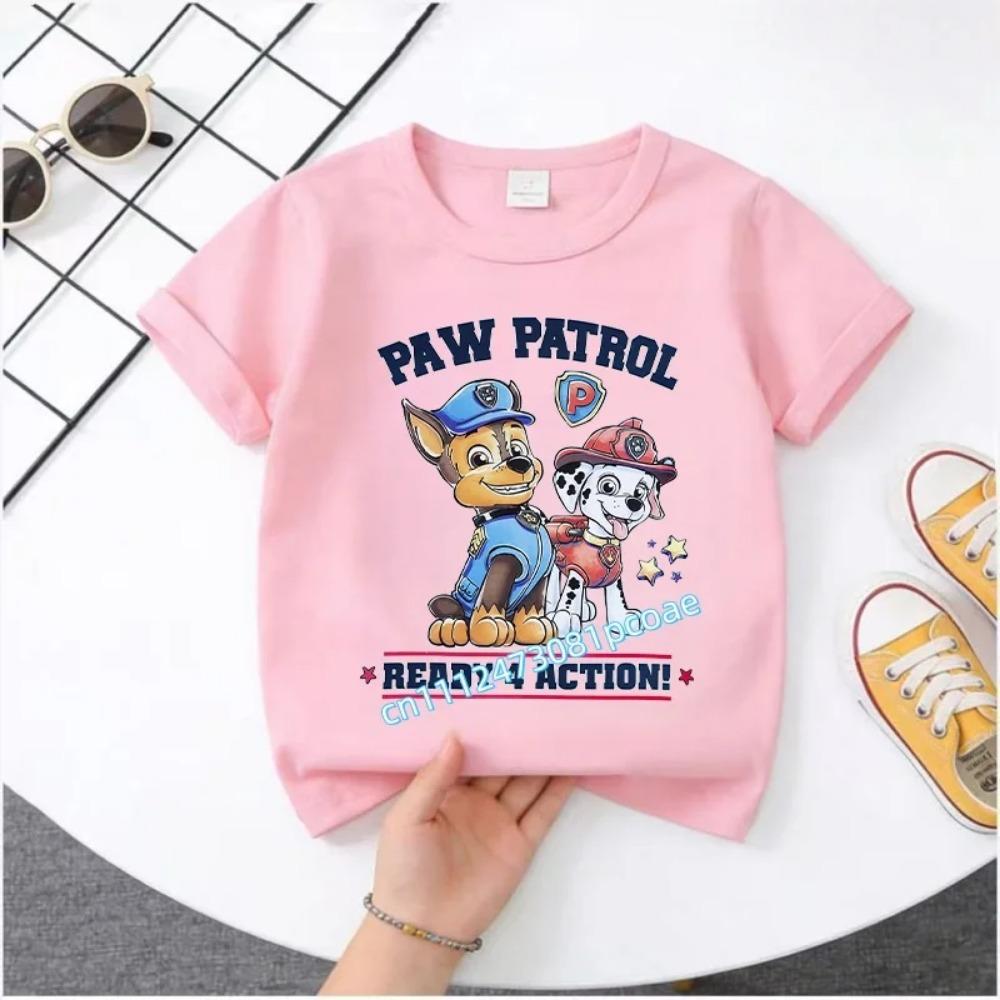 PAW Patrol Summer Short-sleeved 1-12 Years Old Children's T-shirt Boys Sweatshirt Girls Casual Tops Cartoon Printing