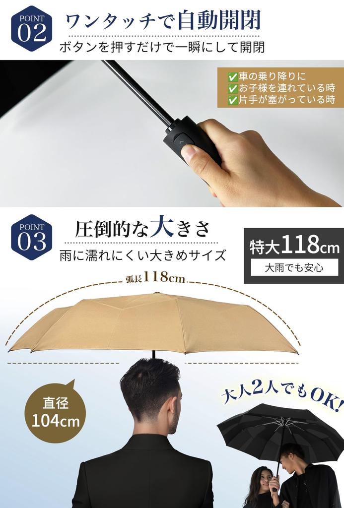 Permanent Shape Folds In 1 Folding Large Super Water Automatic Opening and Strong Wind Rainy Folding Shape Folding Folds for Both Sunny and Rainy