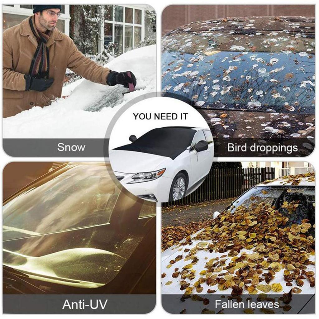 Windshield Cover For Snow Waterproof Heavy Duty Oxford Fabric Auto Sunshade Windshield Cover Window Blanket For Car Trucks