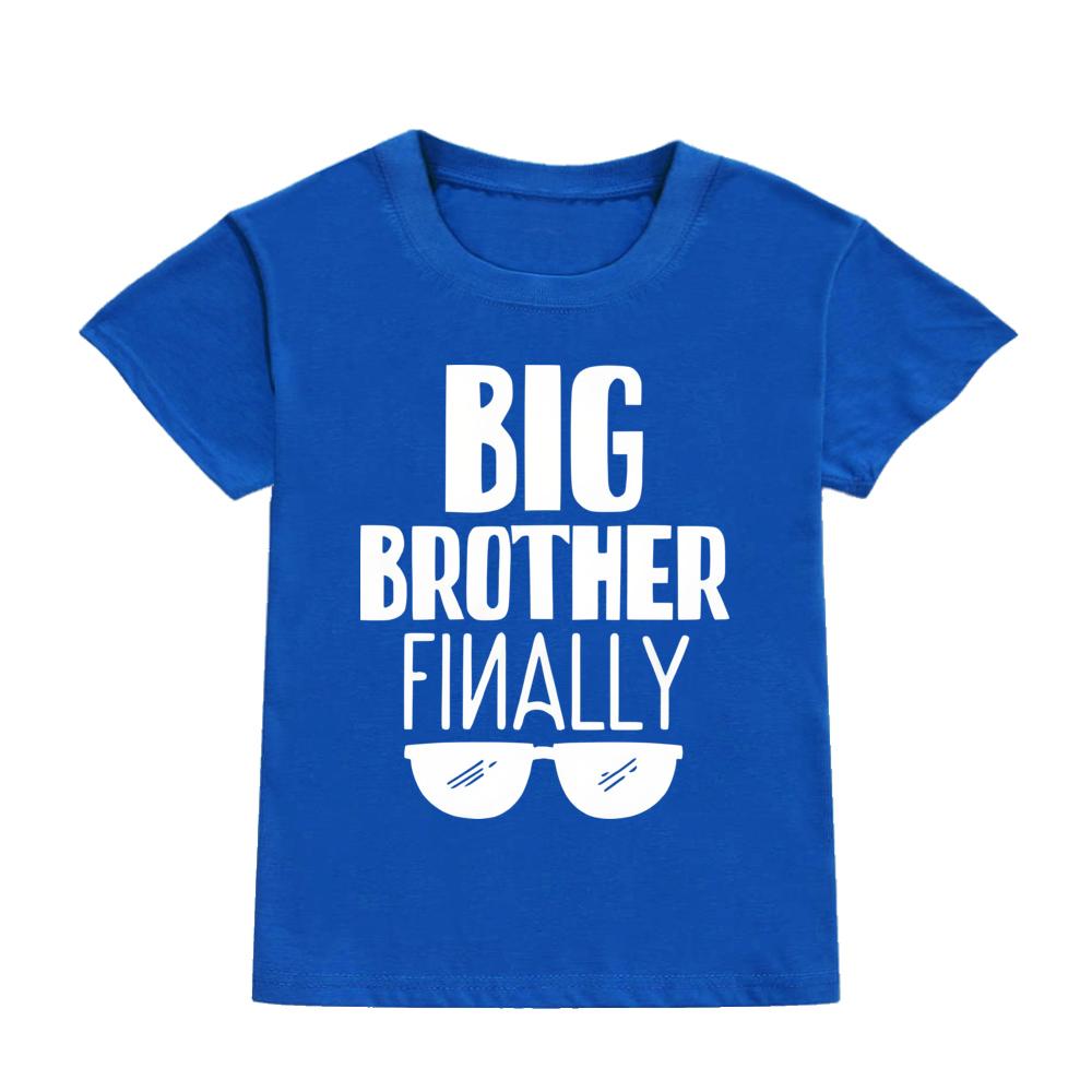 Ledig Lös Barn Topp Stora Brodern Mönstertryck Barn T-shirts Sommar Kortärmad Rundhals T-shirt Toppar Bästa Gåvor Till Barn