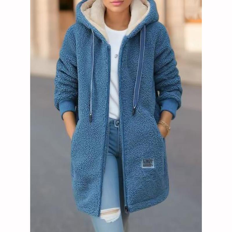 Thickened Fleece Lined Sweatshirt Women's Hooded Cardigan Winter Trendy Lamb Wool Jacket