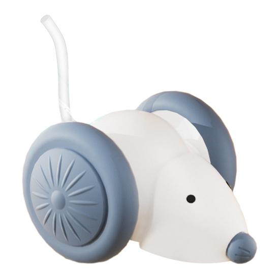 Интерактивная игрушка для кошек Мышь Умная самодвижущаяся мышь-игрушка с подсвечивающимся хвостом Автоматически катающаяся кошка белый