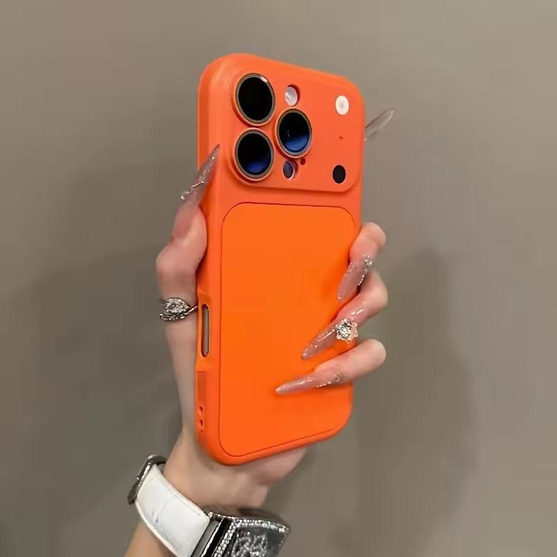 

Чохол 2-в-1 для iPhone 12 13 14 15 16 17 Pro Max Air Ударостійкий Матовий Захист Лінзи Миттєва Зміна на 17 Простий Чохол iPhone 17 Air помаранчевий