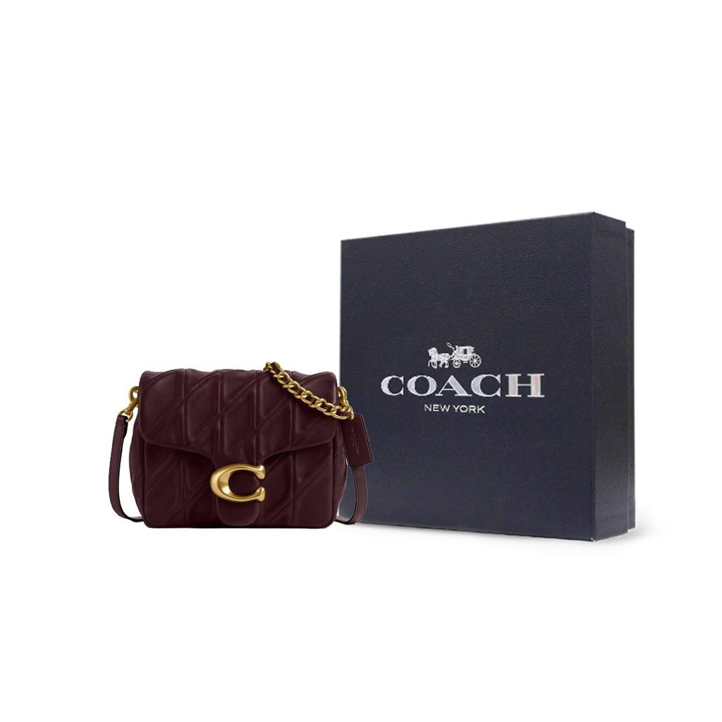 Coach Tabby 20 Metall-Logo-Schließe Napa-Leder Crossbody-Umhängetasche Kleine Damenhandtaschen Merlot CW629-B4MER
