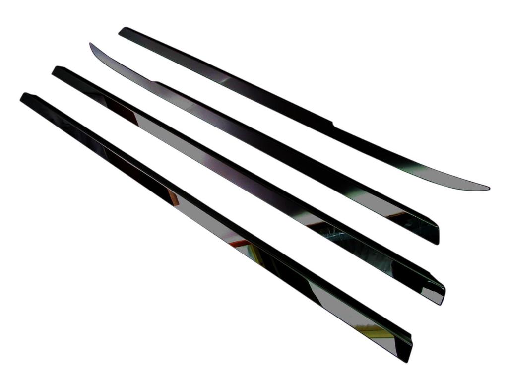 BRIGHTZ Ultra Mirror Black Plated Stainless Steel Window Moulds for Toyota Vellfire (4-Piece Set) 20/25 (ANH20W, ANH25W, GGH20W, GGH25W, ANH, GGH,