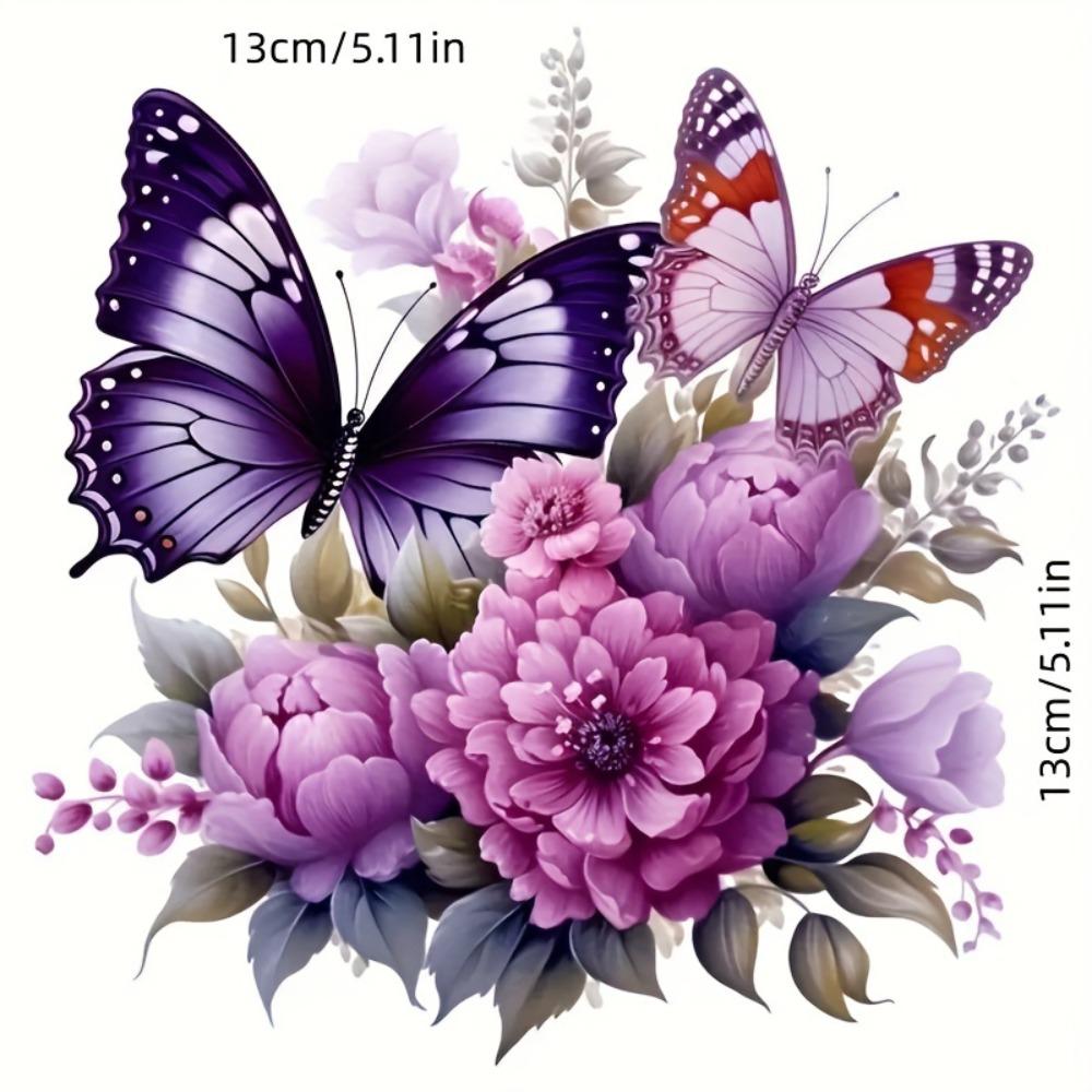 

1 шт. Красочные наклейки на автомобиль с изображением бабочек и цветов, водонепроницаемые виниловые наклейки на бампер, окна, солнцезащитные наклейки, покрывающие царапины, забавное украшение 13x13CM