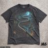 Giant Millipede Full Moon T-Shirt, 90s Vintage Arthropod Graphic Tee, Retro Celestial Forest Floor Nature Shirt, Aesthetic Bug Lover Gift