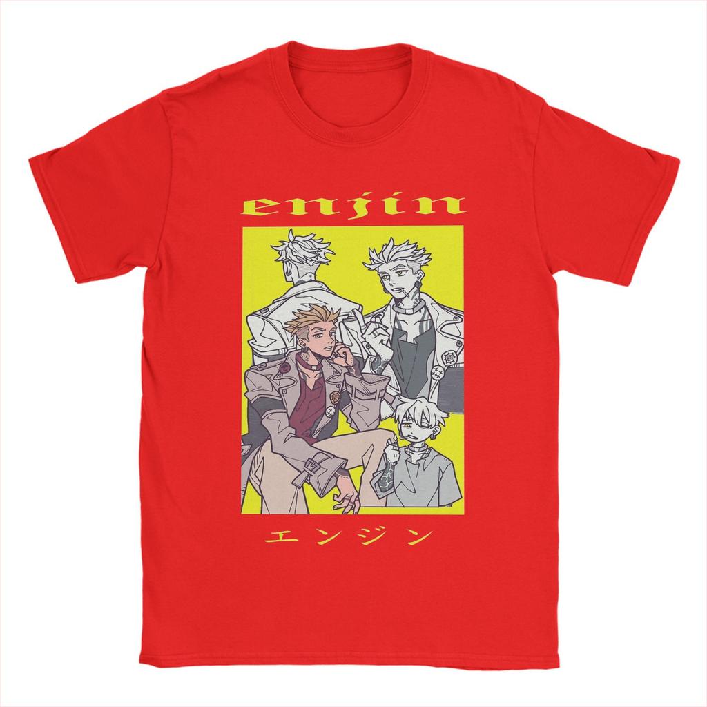 Men Enjin Gachiakuta Anime T Shirts 100% Cotton Tops Humor Short Sleeve Round Neck Tees Birthday Gift T-Shirts