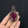 Ruby Pendant, Handmade Gemstone Pendant, 999 Copper Wire Wrapped Pendant Antique Jewelry, For Engagement Gift