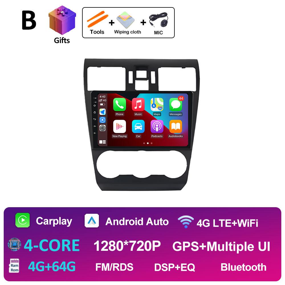 For Subaru Forester 4 SJ XV WRX 2012 2013 2014 2015 Android 14 Car Multimedia Video Radio Player DSP Stereo GPS Navigation WIFI