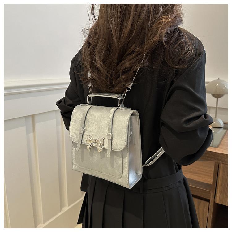 Butterfly Knot Faux Leather Mini Backpack for Women Trendy Small Shoulder Crossbody Purse CLE