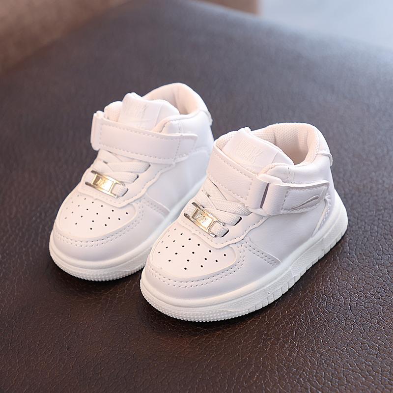 Mid-cut children's sports shoes for boys and girls casual shoes 2024 autumn new anti-slip baby shoes toddler shoes