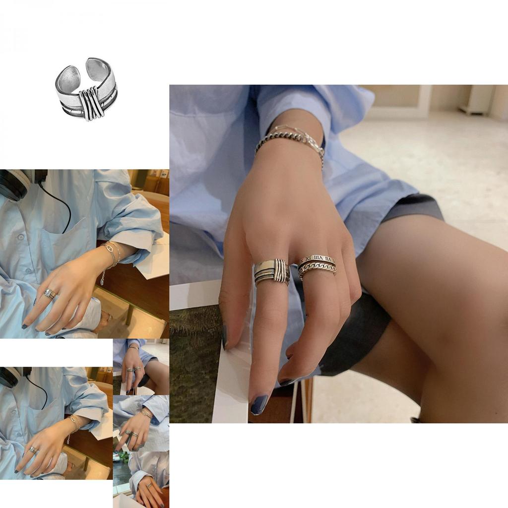 Elegant 925 Sterling Silver Woven Knot Ring For Women Trendy Geometric Design