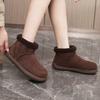 Lammwolle geflanschte Schneestiefel Damen Winter Neu Samt Warm Kurzstiefel Retro Baumwollstiefel