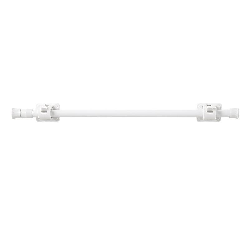 White Paint No-punch Curtain Retractable Rod Kitchen Sewer Shoe Cabinet Layering Rod Bathroom Curtain Rod Clamp Hook Support Frame
