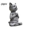 Regalo Único para Mascotas para Amantes del Jardín, Adorno de Figura de Animal para Meditación, Estatua Zen de Resina, Estatua Sentada Meditando para Alivio del Estrés, Gato/Perro/Rana