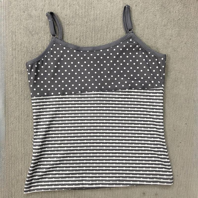 Summer striped thin shoulder strap tank top for women