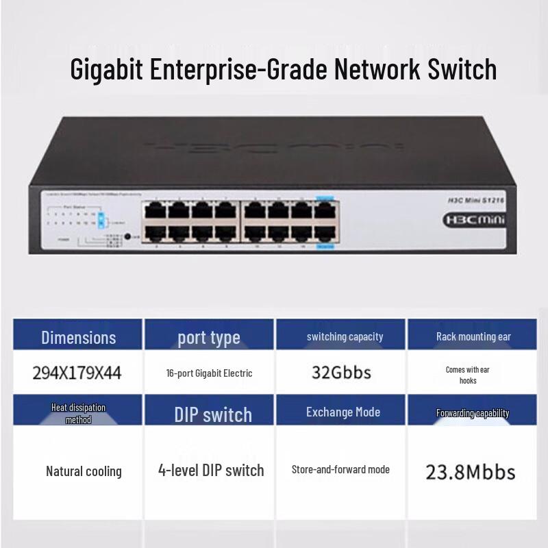 H3C 16-Port Gigabit Unmanaged Network Switch