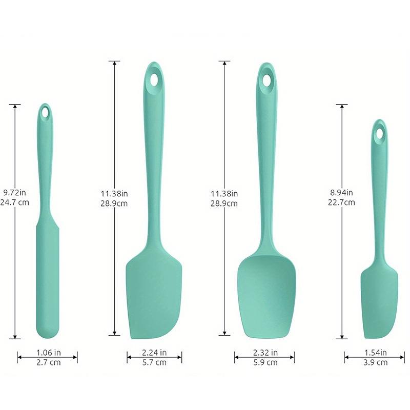 Set spatule silicon 4 piese Rezistent la căldură Spatulă pentru cremă de tort, gem, unt Antiaderent Flexibil Ustensile de copt, gătit, bucătărie