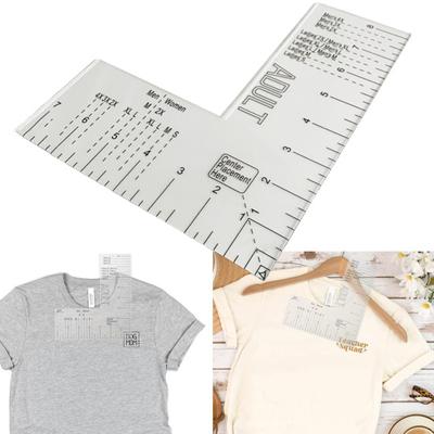Akrilik Sol Göğüs Logo Yerleştirme Aracı Isı Basın T-shirt Cetvel Yetişkin Boyutu Hassas Ölçekli Elbise Ölçme Aracı