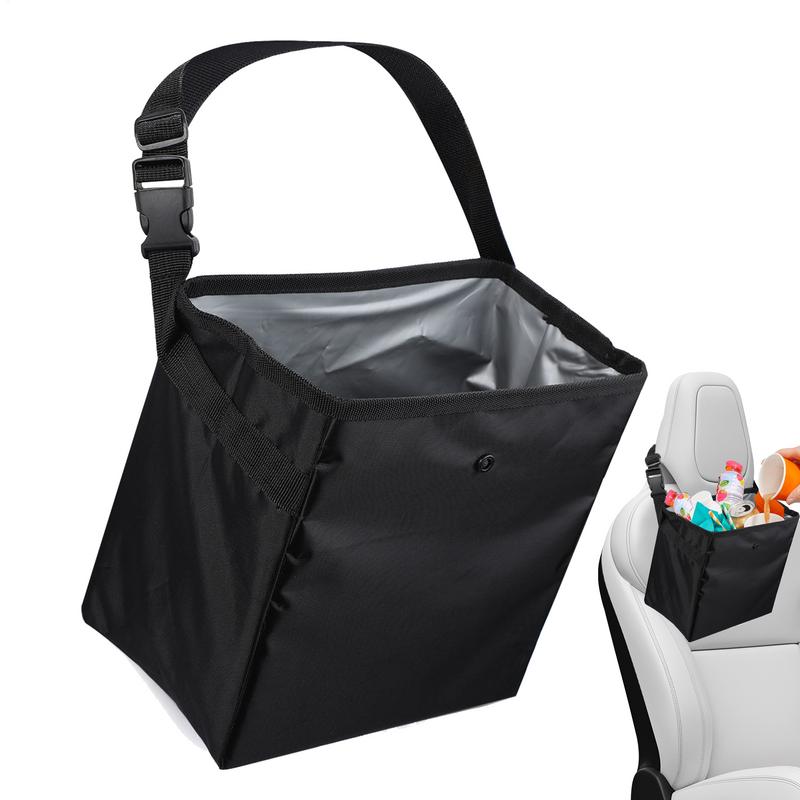 Car Trash Can Garbage Bag 8.5L Large Capacity Waterproof Foldable Car Garbage Organizer Portable Trash Bag With Adjustable Strap