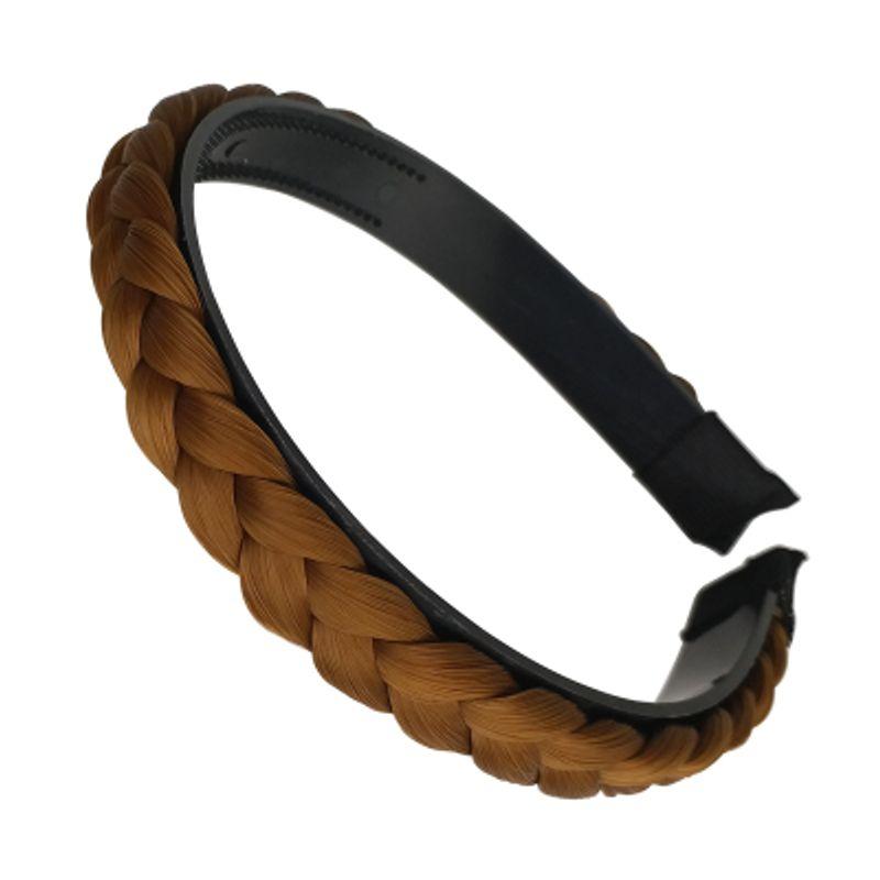 

Wig Female Braid Hairpin Dough-Twist Style Plaits Headband Width Non-Slip Toothed K-style Fashion Hair Fixer Ring Braid Headband Linen [single braid]]