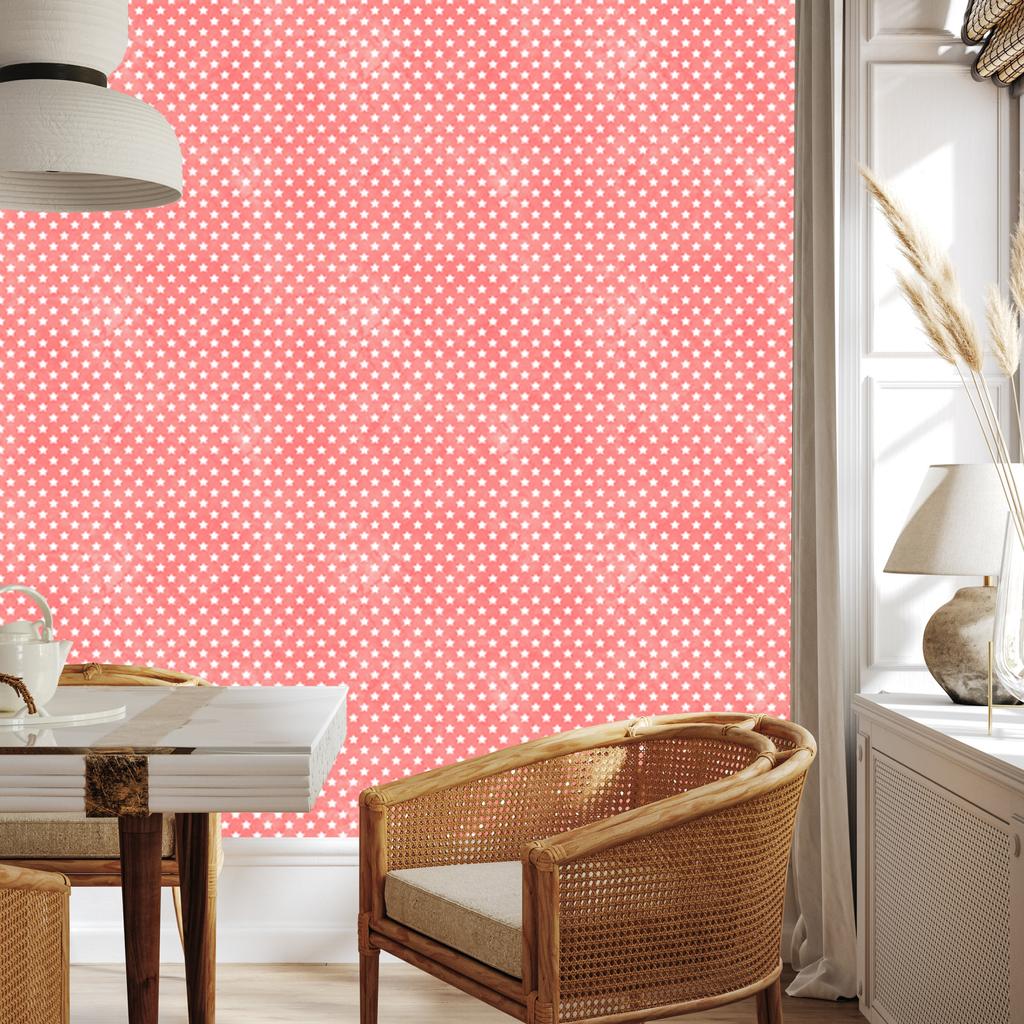 Wallpaper Stars Background Coral, Center Coral for Living Room and Bedroom 50x1000