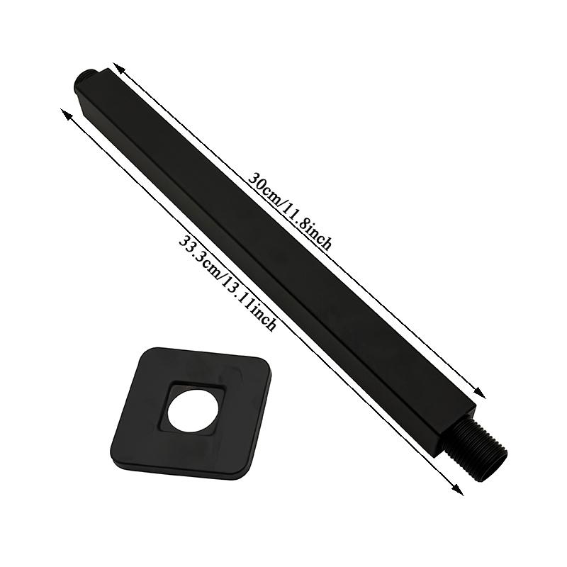 Bourdillat Ceiling Mounted Shower Arm, Rain Shower Head Square Extension Arm Stainless Steel Ceiling Mount Shower Extender