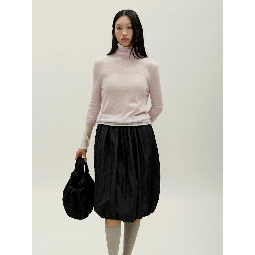 Anggae Layered Two Tone Turtleneck Pink