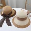 Summer Straw Hat Children Travel Splicing Bow Seaside Beach Vacation Shading Sun Protection Versatile Sun Hat