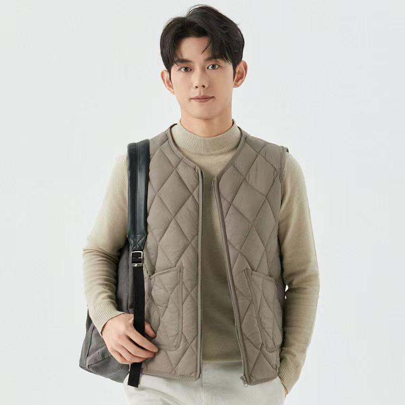 

Чоловічий легкий пуховий жилет, тепла безрукавка, зимовий верхній одяг великого розміру 4XL (171-185 lbs) хакі