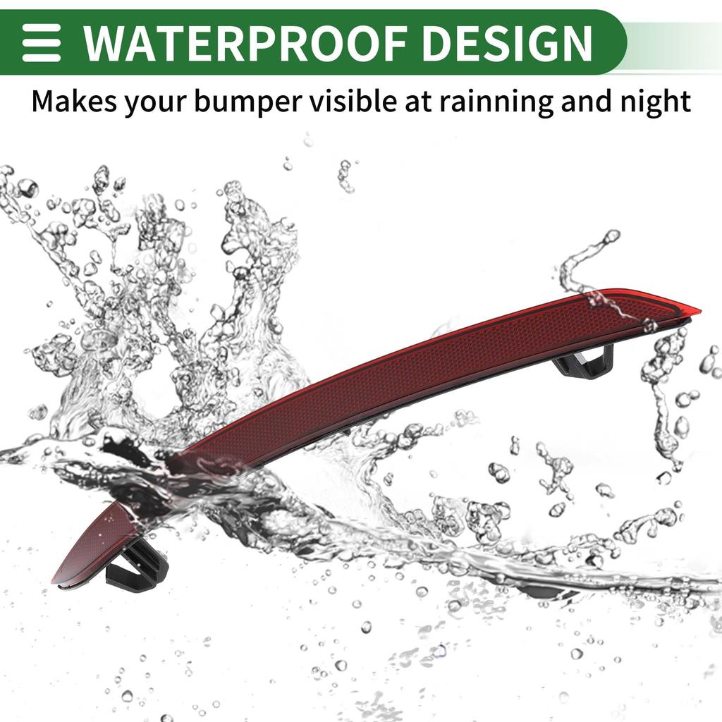 Motoforti Durable Red Plastic Bumper Reflector Side Markers for Volvo XC60 2018-2021 (Product Numbers 31656678/32293627)