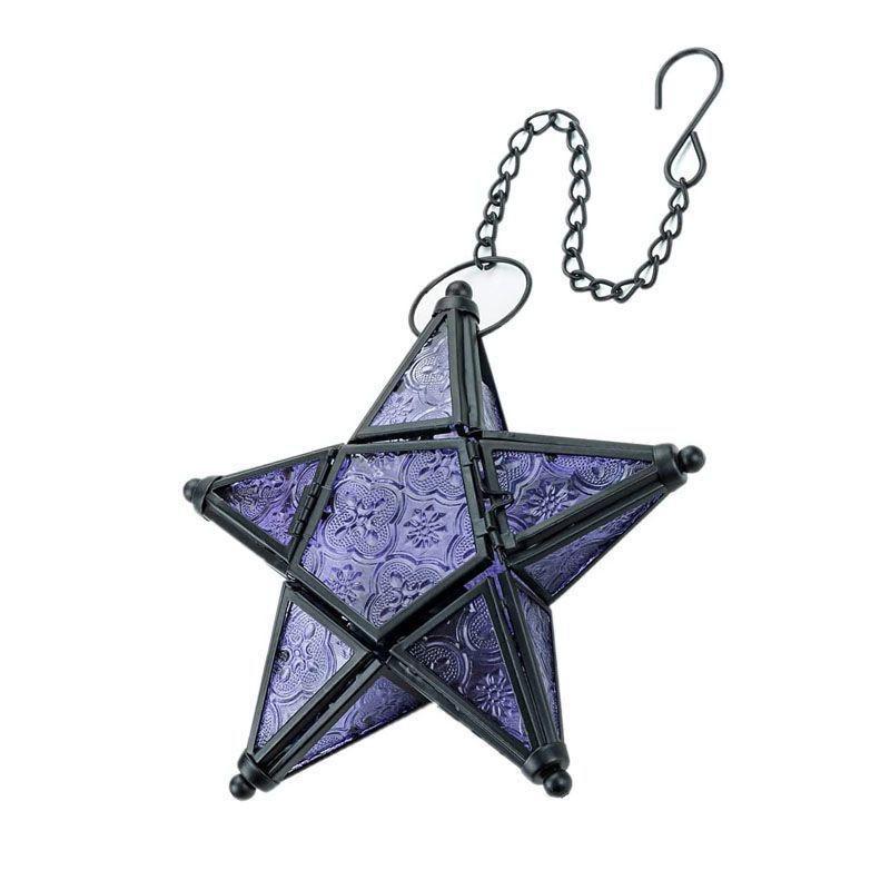 Moroccan Star Hanging Candle Holder – Colorful Lantern for Home & Bar Decor