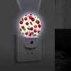 Red Cherry Pattern Night Light Plug-in Wall NightLights with Dusk to Dawn Sensor, LED Auto-On/Off Nightlight for Bedroom, Bathroom, Hallway,