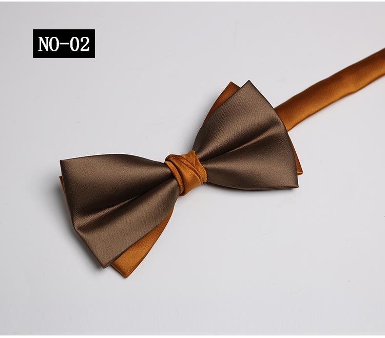 Solid Color Bow Tie Men, Two-Color Color Matching Polyester Black Burgundy Suit Banquet Best Man Bow