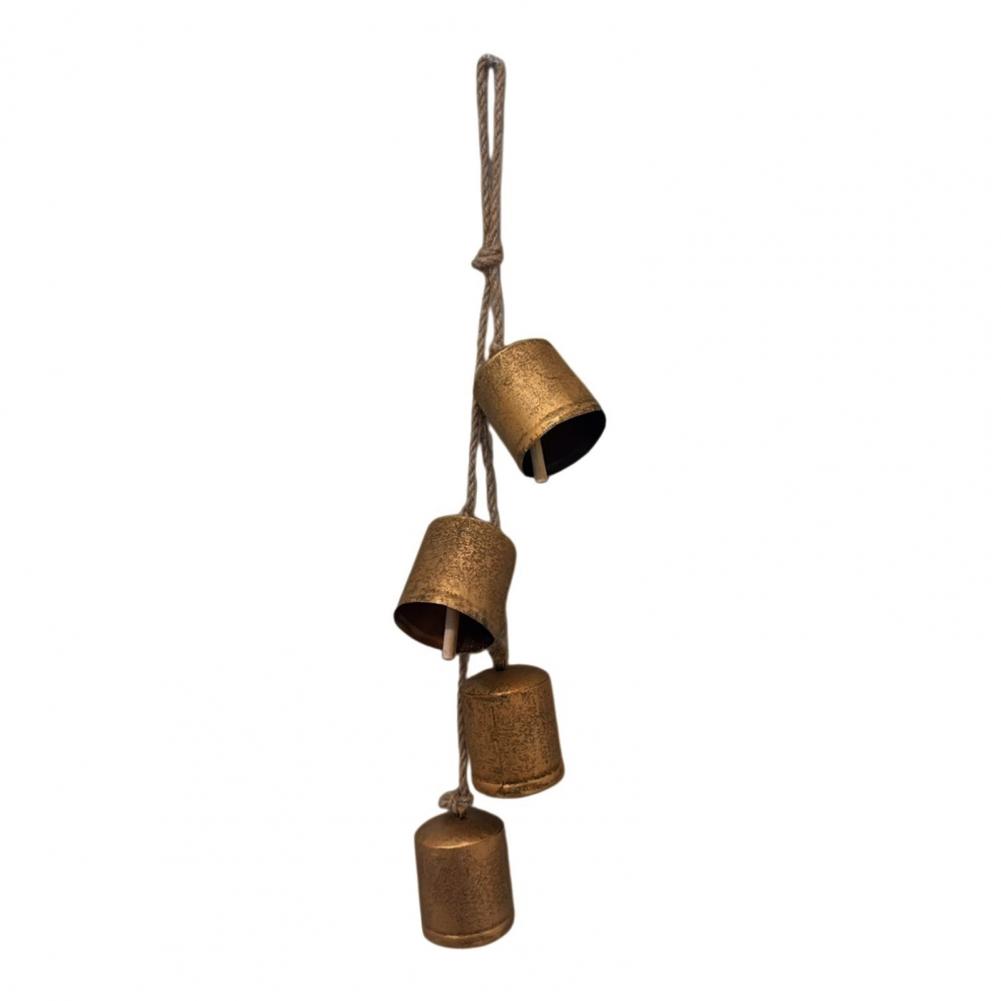 Hanging Bell Decoration Handmade Bell Decor Rustic Vintage Cow Bell Cluster Hanging Decoration for Home Christmas Party Wall