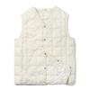 TAION Down Button Inner Down Men's V-Neck Vest, TAION-001 (White, Small)