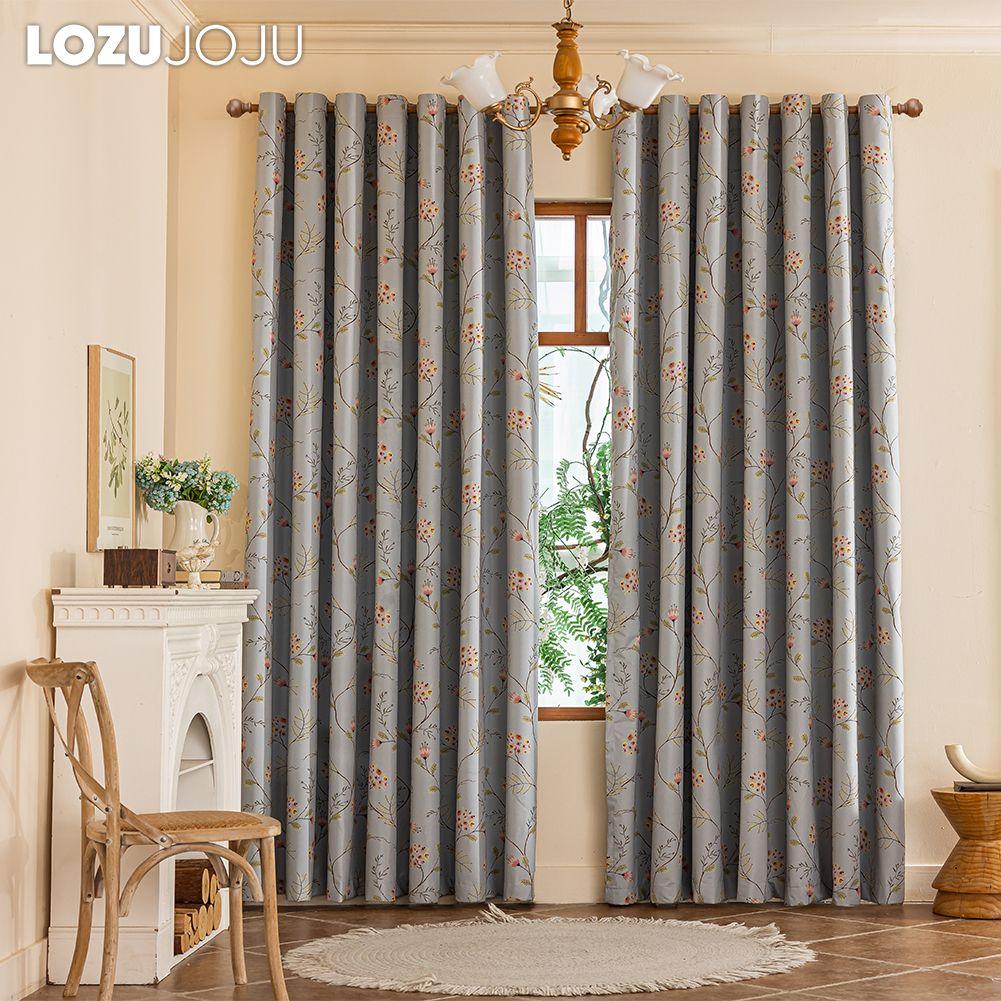 1PC LOZUJOJU European Luxury 100% Blackout Blackout Curtain Vintage Floral Curtains Curtain for Bedroom Living Room Balcony Window for Home Decor