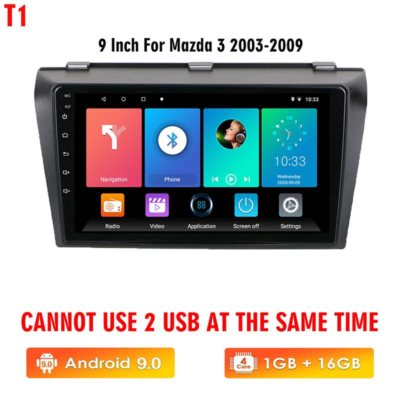 icreative 2Din Android pro Mazdu 3 2004-2009 Autorádio Multimediální přehrávač Stereo navigace s reproduktory BOSE Carplay Hlavní jednotka Video