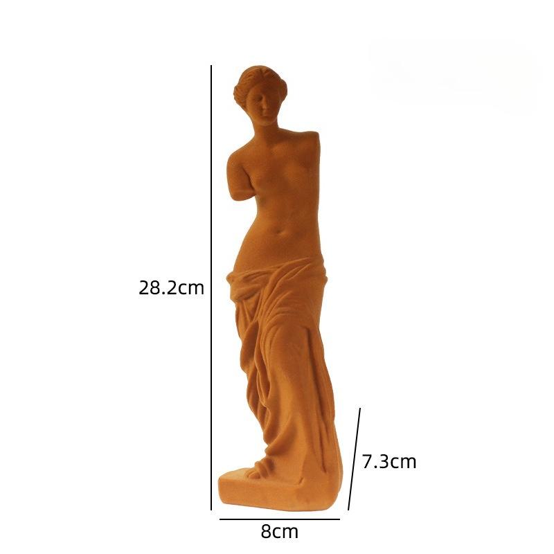 

Nordic Art Theme Home Decor Venus Statue Figurine Flocked Resin Craft for Entrance Living Room Office Desktop Decoration оранжевый