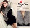 Women's Mid-Length Faux Fur Coat with Large Collar