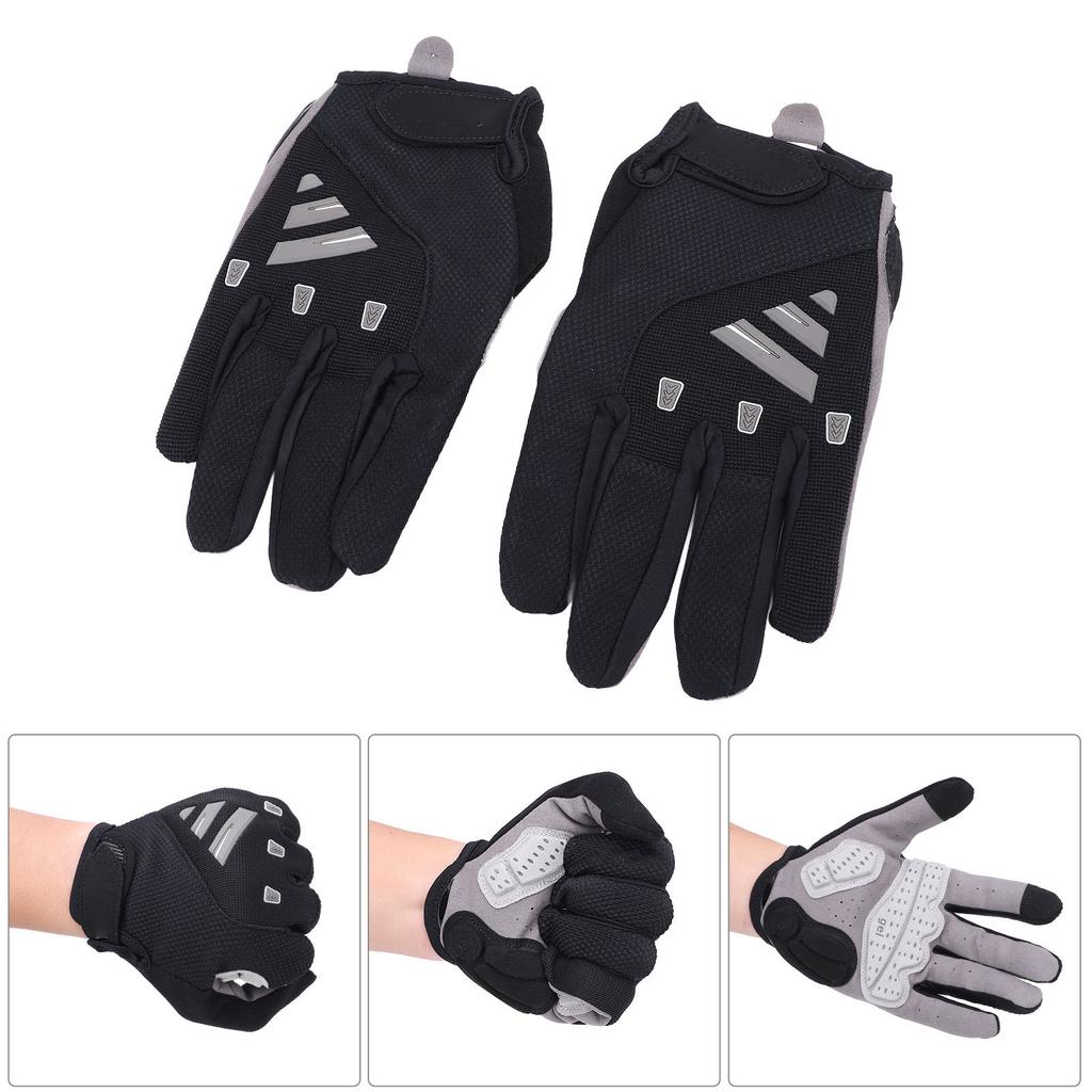 Full Finger Cycling Gloves Touch Screen Shock Absorbing Elastic Anti Slip Outdoor Full Finger Workou