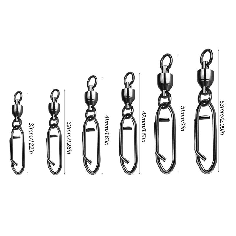 25Pcs Fishing Clip Fishing Tackle Swivels Speed Clip Bearing Swivels Quick Change Snap Connector Power Clip