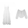 Summer Beach Ruffle Strap Dress: First Love Feel in White