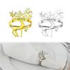 6x Christmas Deer Napkin Rings Metal Tableware Ornaments Reindeer Napkin Holders for Wedding Festival Xmas Dinner Table Kitchen