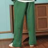 Reebok Solid Color Straight Leg Button Knit Casual Pants Unisex Bottoms Dark-Green 23FRC605UGL1