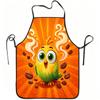 1pc Cute Coffee Bird Cartoon Print Apron, Durable And Easy To Clean, Adjustable Waistband, Polyester Material, for Kitchen Cooking, Gardening, Orchard