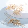 3 Pcs Pearl Rhinestone Bridal Headpiece Handmade Silver Gold Wedding Hair Pins Party Hair Accessories for Women and Girls Tiaras