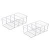2 Pcs Plastic Kitchen Pantry Cabinet, Refrigerator or Freezer Food Storage Bin