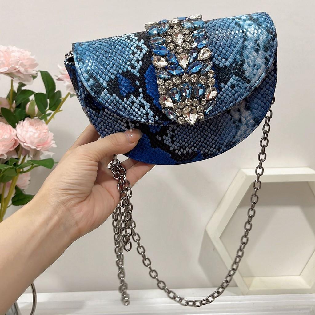Sparkling Rhinestone Wedding Party Trendy Evening Bag – Elegant Retro Satin Shoulder & Crossbody Purse Women Handbags Clutch Purse